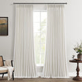 Pleated Linen Curtains 94 in 2 Panels Set - Light Filtering Privacy