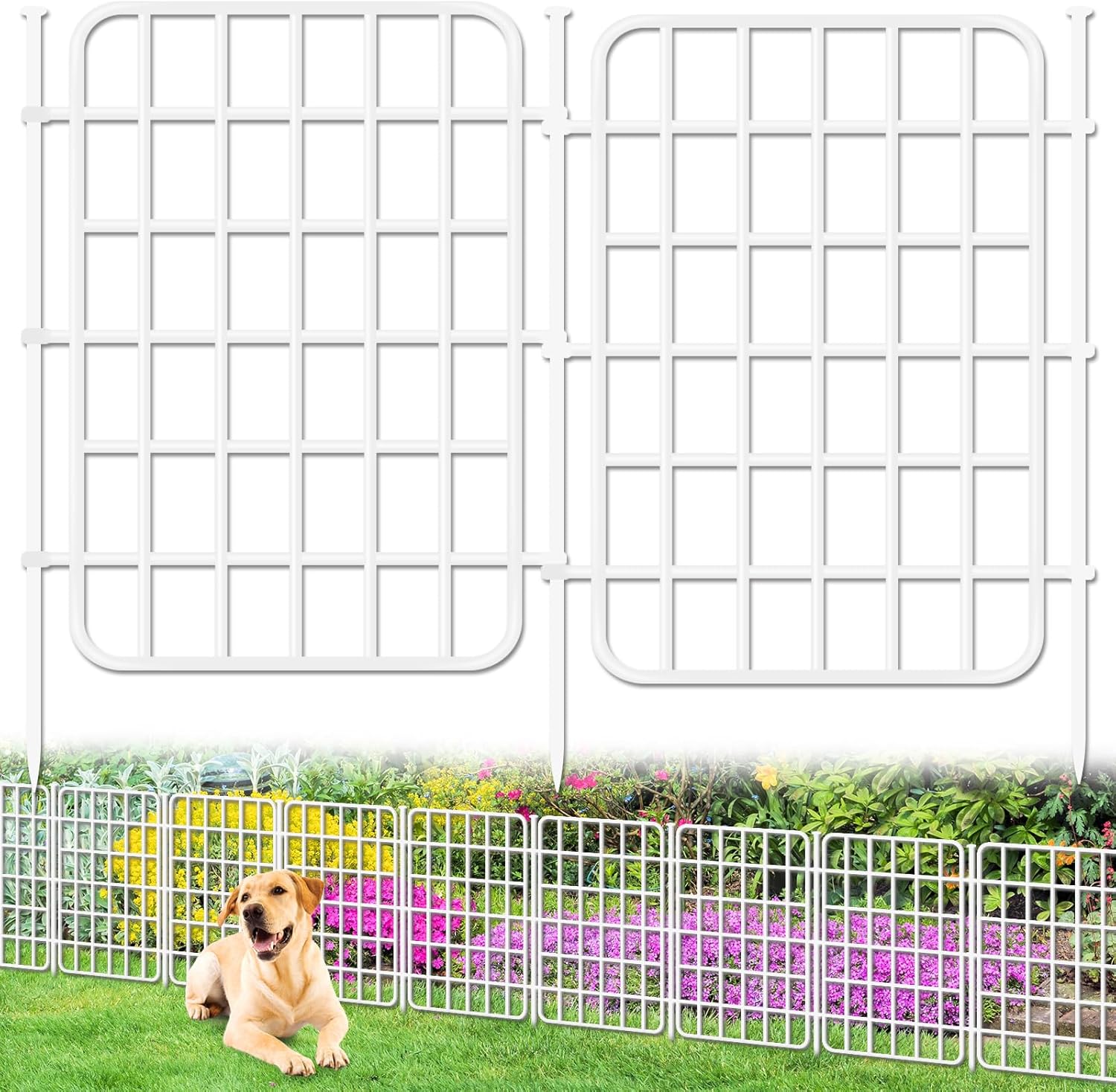 13ft Garden Fence Animal Barrier for Dogs and Rabbits, 12 Panels