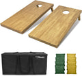 Regulation Cornhole Boards 4 ft x 2 ft - Solid Wood Set for Backyard