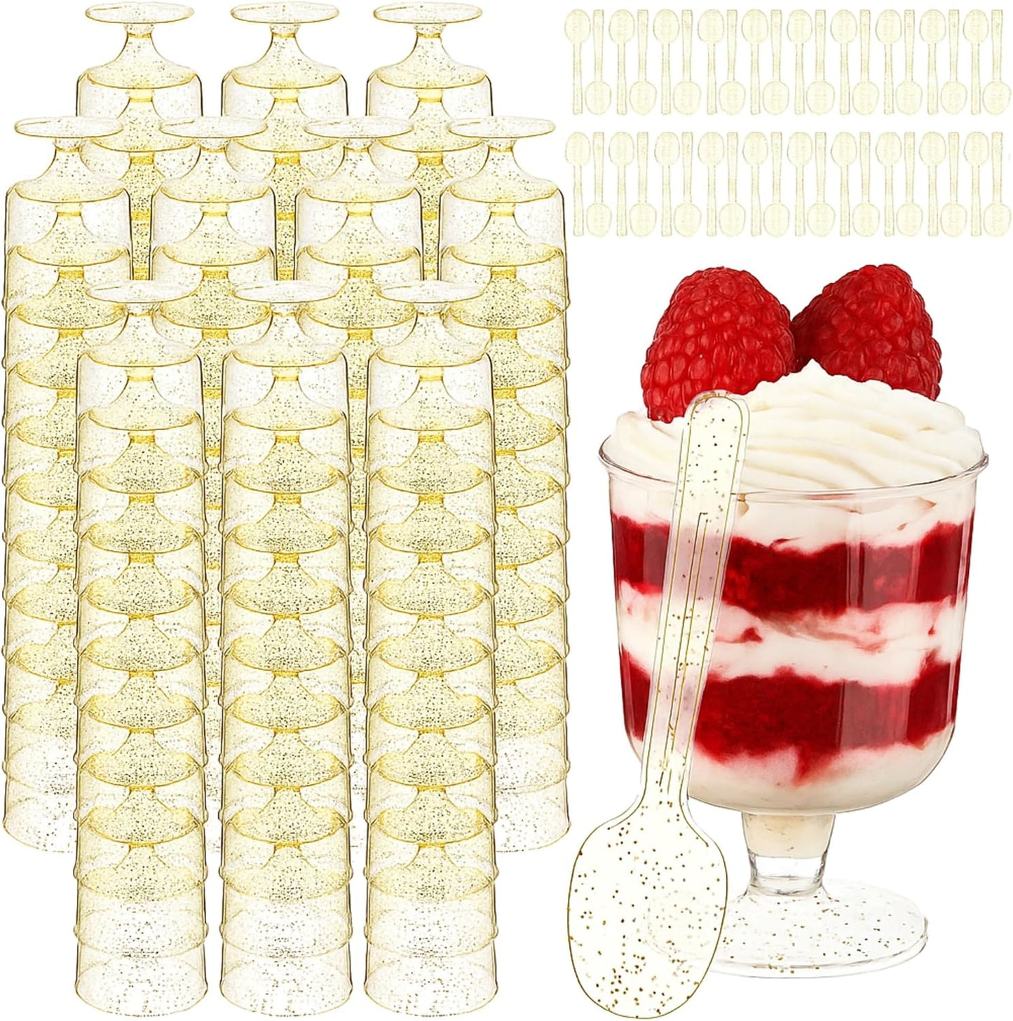 200 Pcs Plastic Dessert Cups with Spoons for Every Occasion