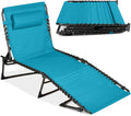 Patio Chaise Lounge Chair Portable Folding Recliner - Peacock
