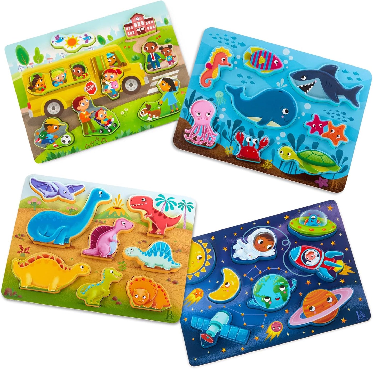 B. toys Chunky Puzzle 4 Pack: Fun Learning for Toddlers
