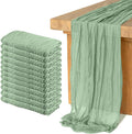 12 Pack Cheesecloth Table Runner Sage Green - Boho Wedding Decor