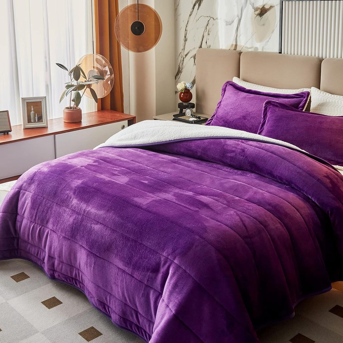 3-Layer Luxury Flannel Fleece Thick Bed Blanket for Winter