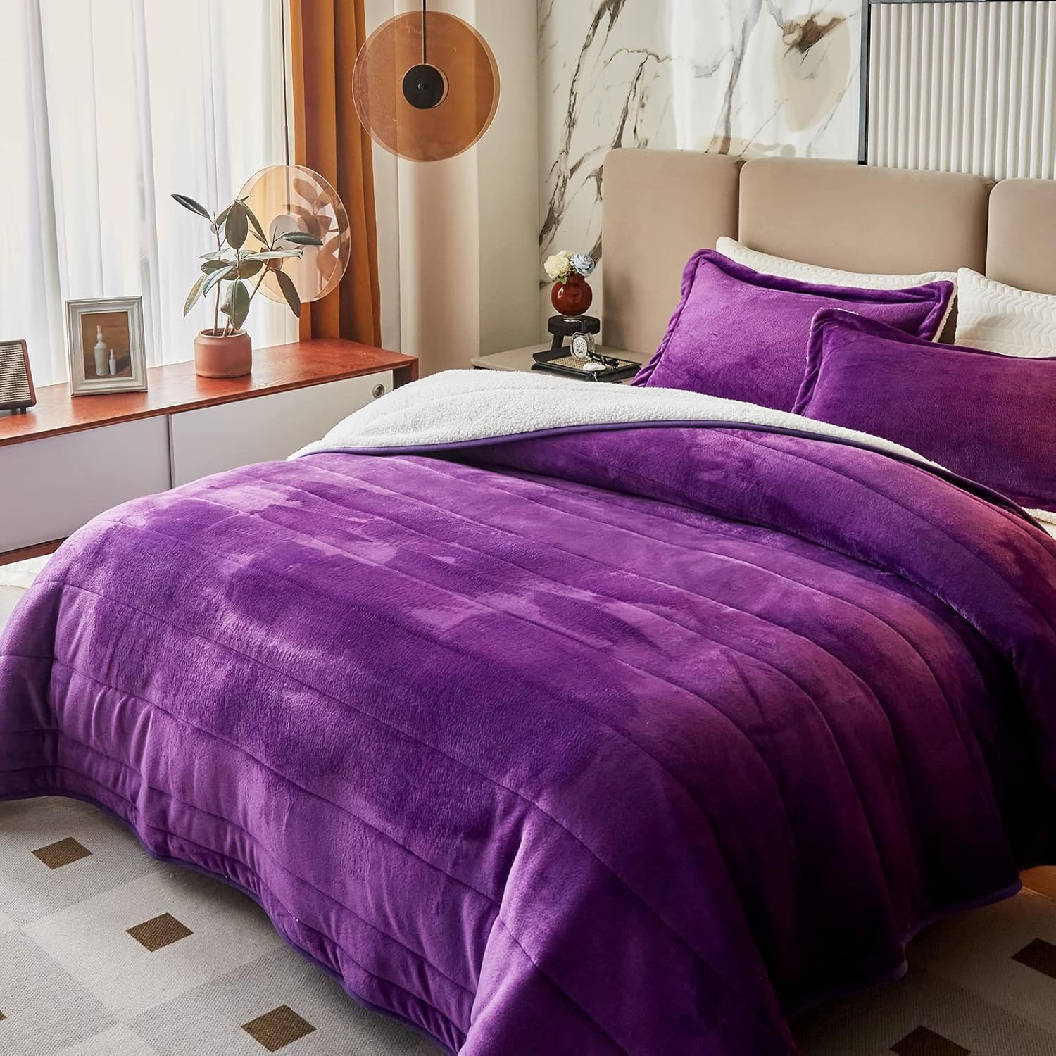 3-Layer Luxury Flannel Fleece Thick Bed Blanket for Winter