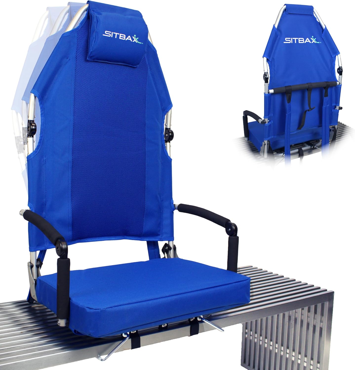 Padded Bleacher Seat with Full Back & Neck Support for Comfort