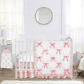 Sweet Jojo Designs 4-Piece Baby Crib Bedding Set Pink Bows - Soft