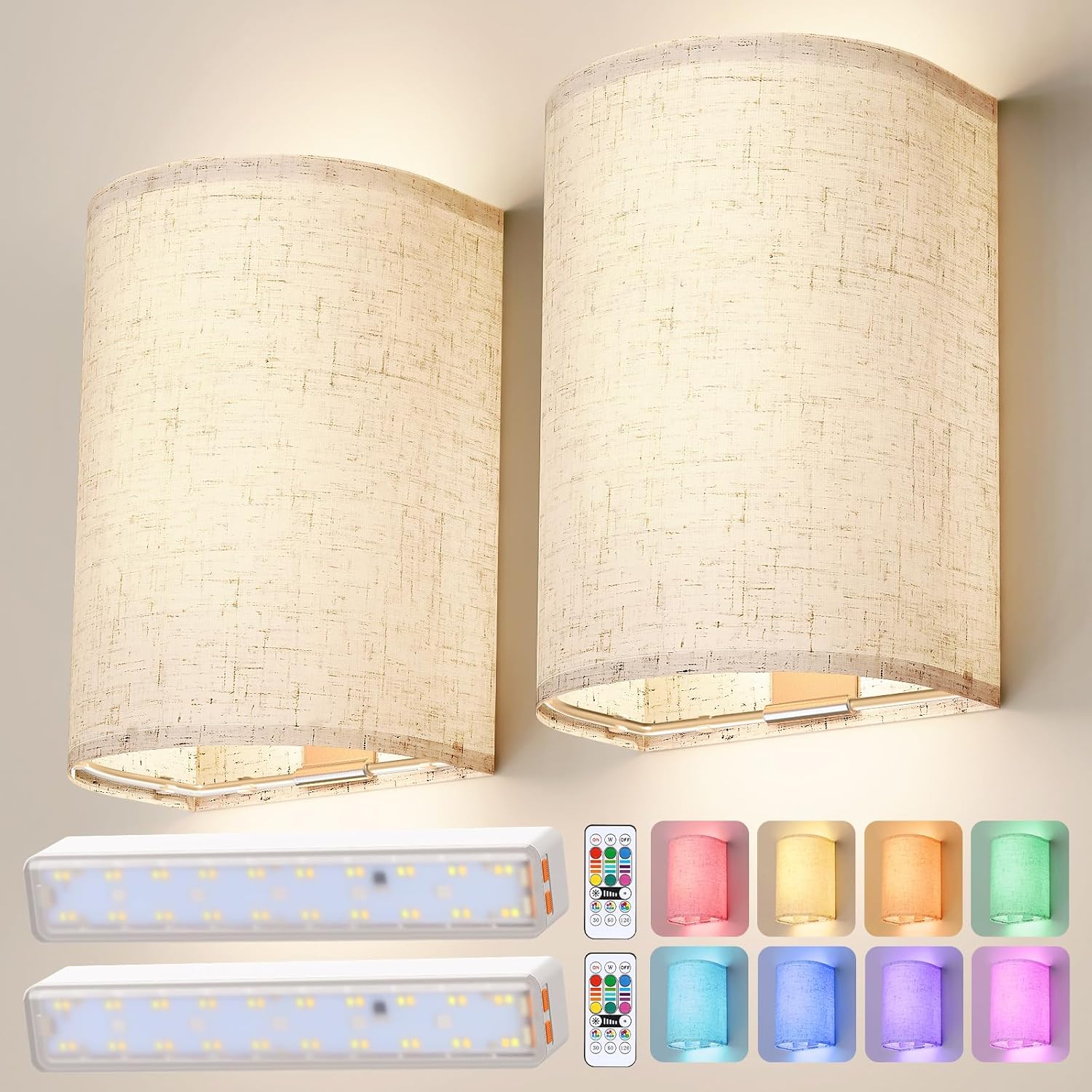 OCATO Battery Operated Wall Sconce: Wireless Dimmable Lights
