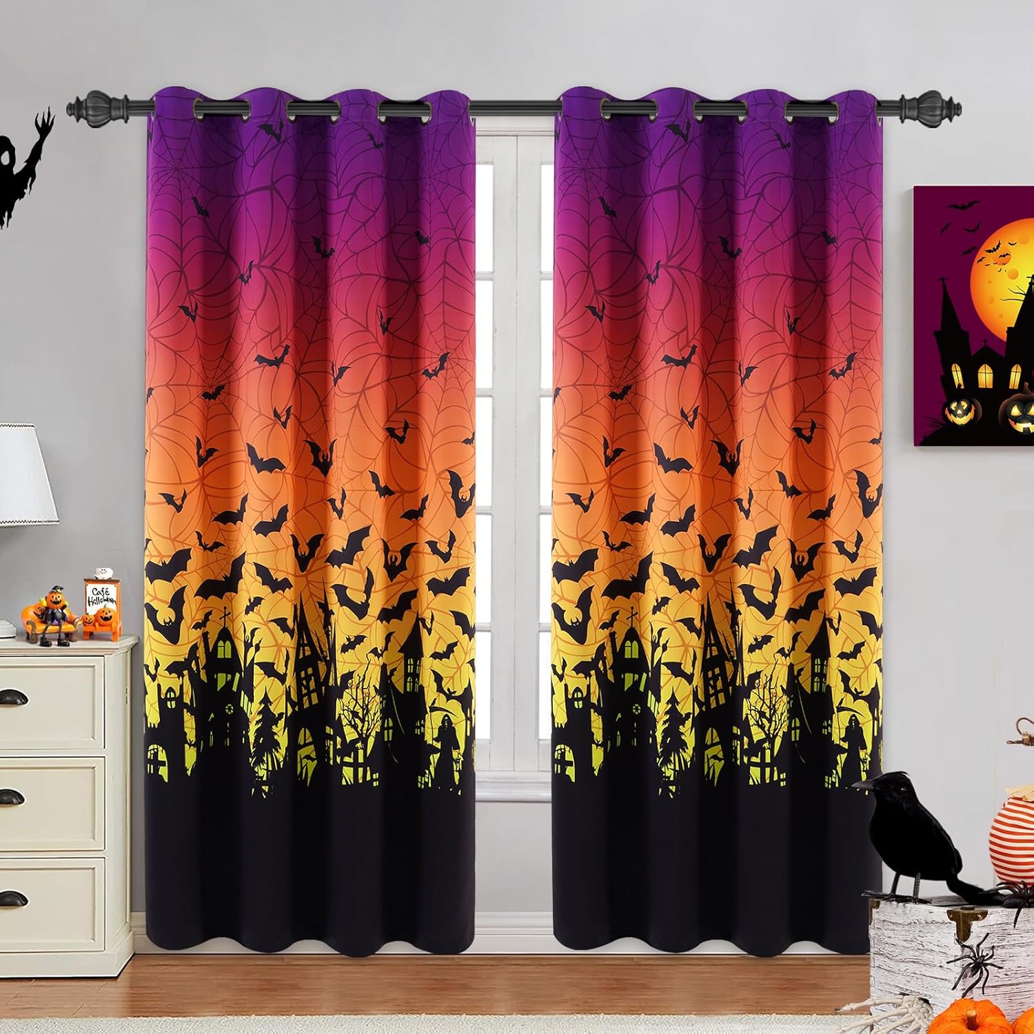Spooky Blackout Halloween Curtains Set