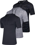 Men's Dry Fit Short Sleeve Active Hoodie 3-Pack - Breathable