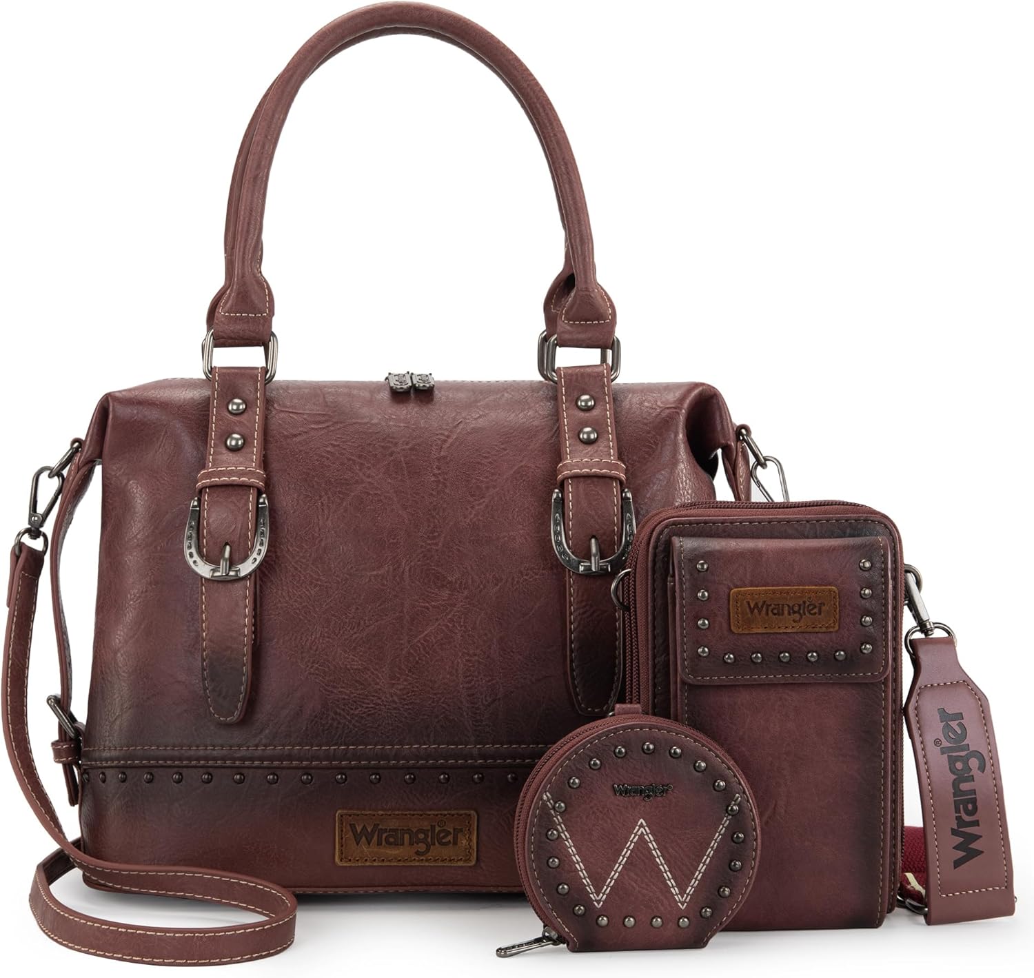 Wrangler 3Pcs Doctor Bag Sets for Women Top-handle Satchel Bags