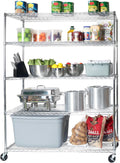 Seville Classics 60in x 24in 5-Tier Steel Wire Rack - NSF Food Safe