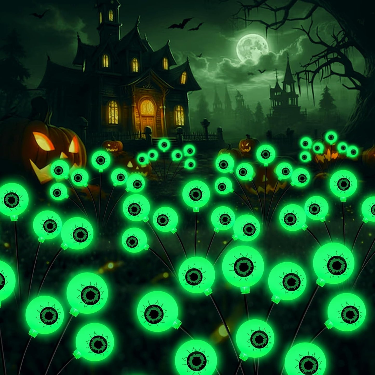 Halloween Decorations Outdoor with 36 LED Solar Eyeball Lights