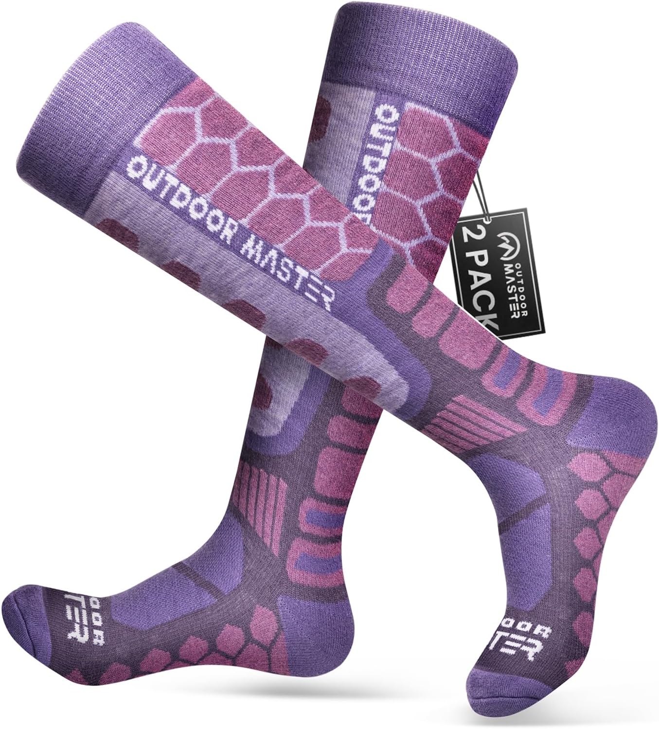 Merino Wool Ski Socks | Compression Over Calf | Winter Thermal