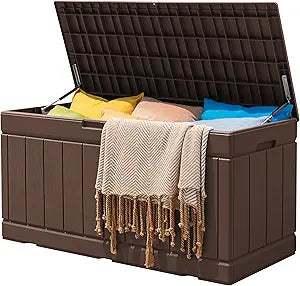 88 Gallon Resin Deck Box for Outdoor Waterproof Storage Needs