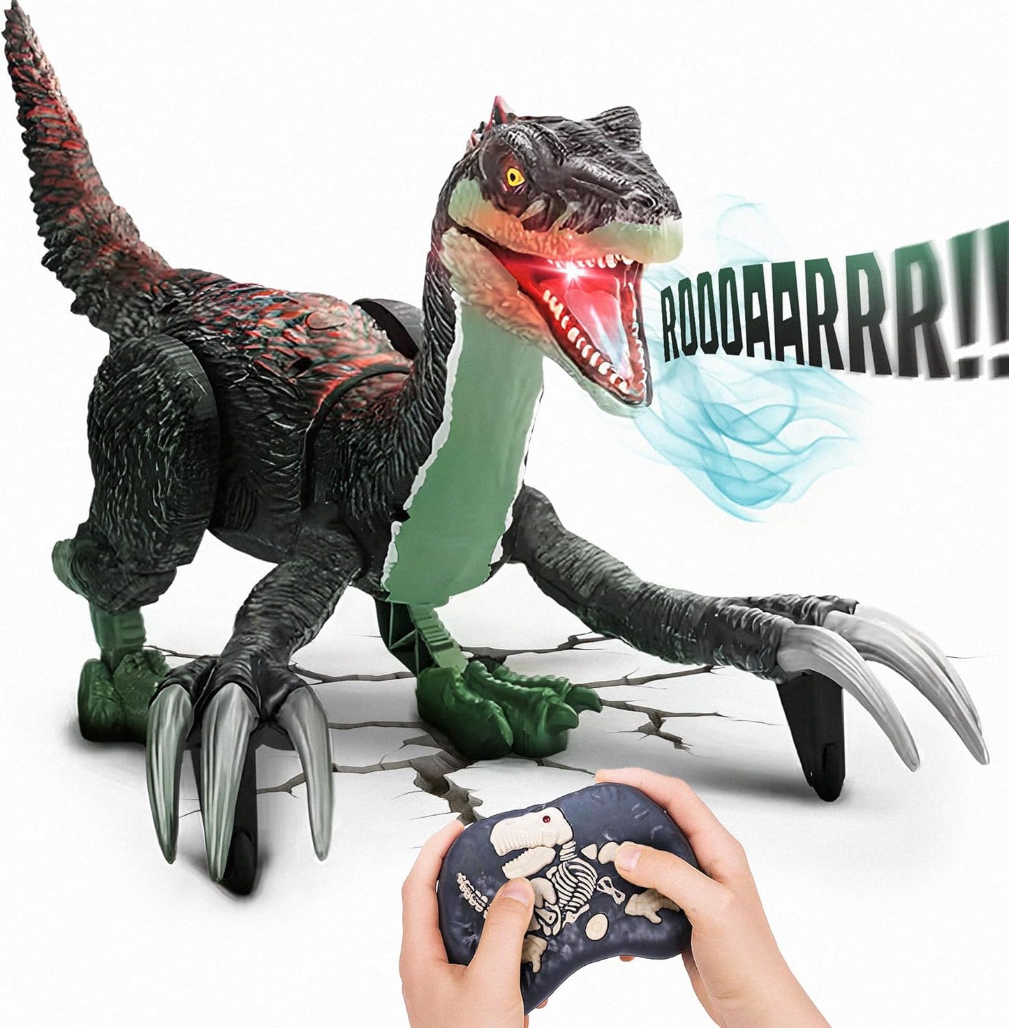 Remote Control Dinosaur Toy for Kids - Walking Velociraptor Fun