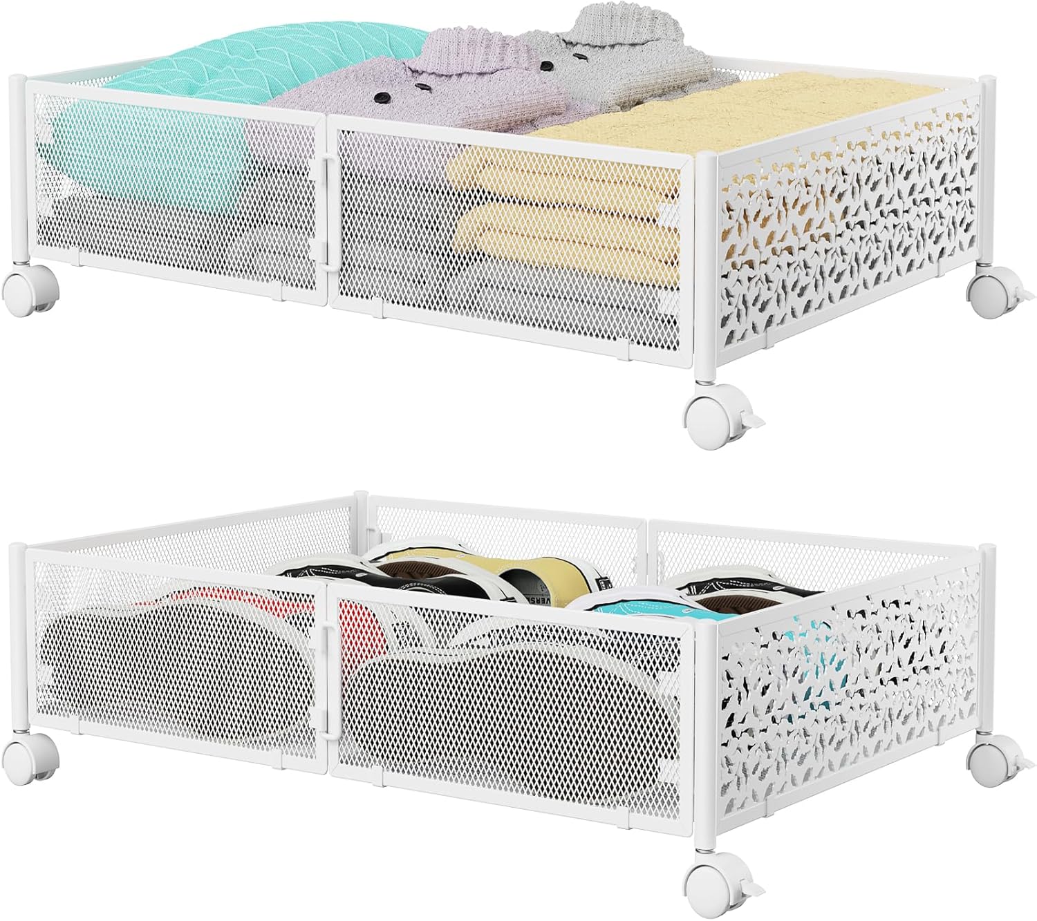 Under Bed Storage Containers with Wheels for Bedroom Organization