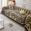 Boho Geometric Couch Covers for Sofa Taupe and Black - Pet Friendly