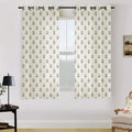 Brown Curtains 63 in Length for Living Room - Sheer Linen Blend Panels