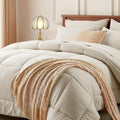 Newspin King Comforter Set Beige - King Size 7-Piece Bed in a Bag