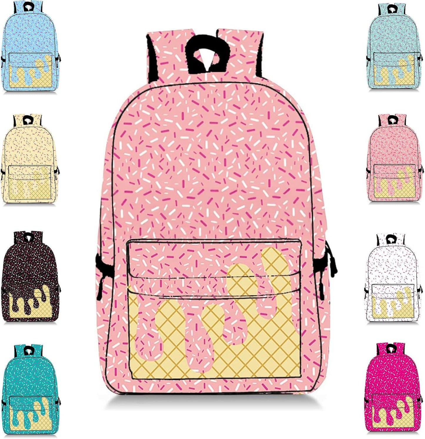 Drip Backpack for Boys Girls - Kawaii Shoulder Bag with Large Capacity