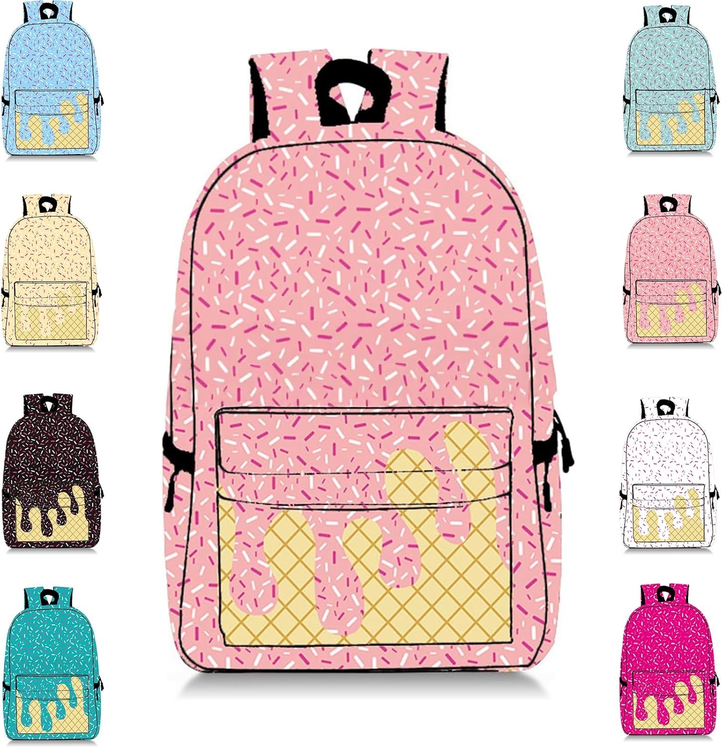 Drip Backpack for Boys Girls - Kawaii Shoulder Bag with Large Capacity
