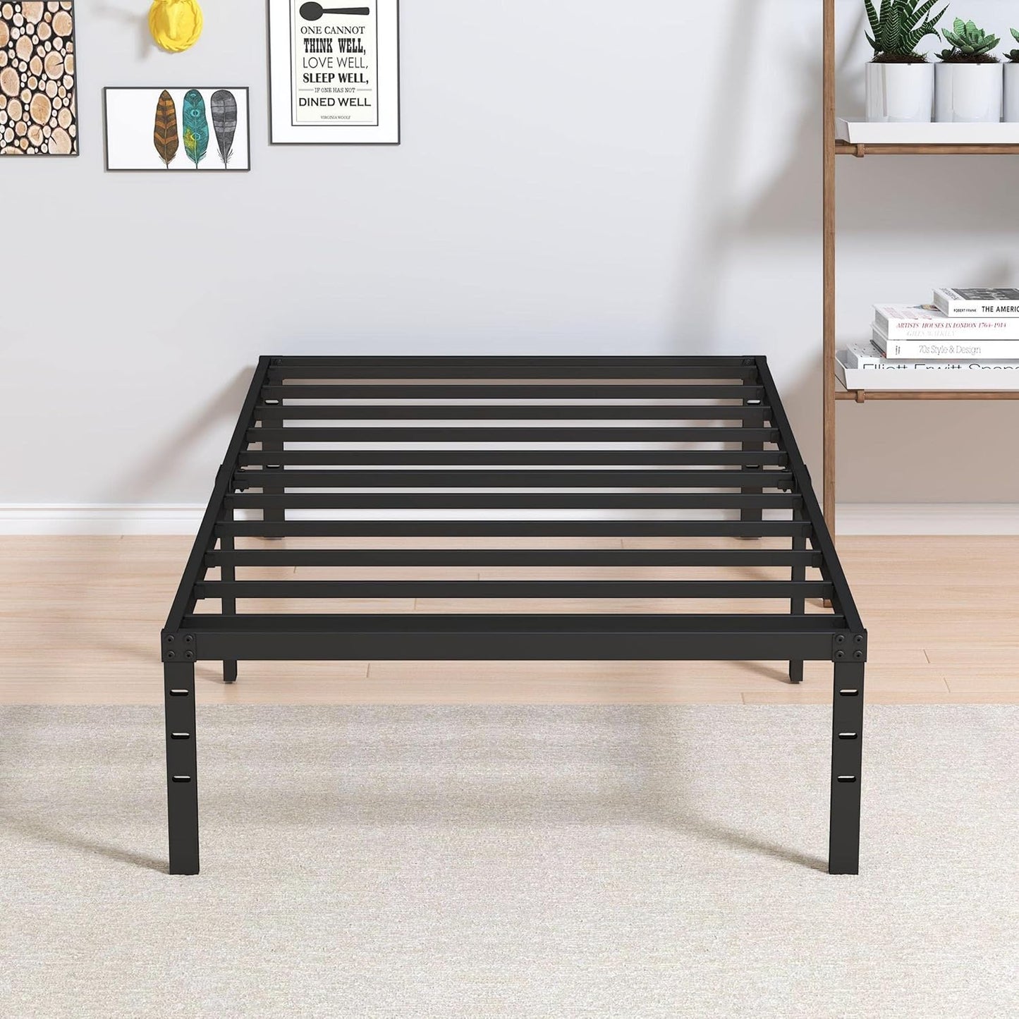 Heavy Duty Narrow Twin Bed Frame with Easy Assembly and Storage