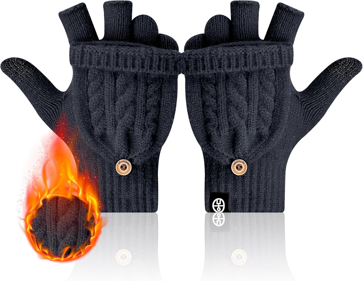 Cozy Convertible Fingerless Gloves, Unisex