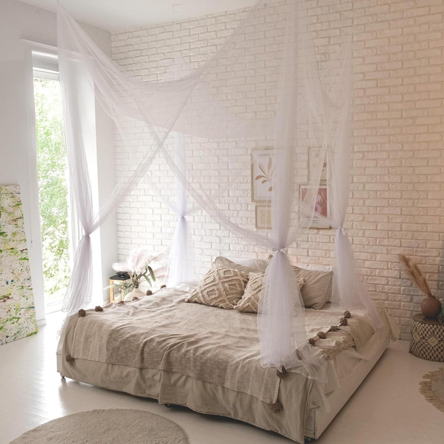 Bollepo Canopy Bed Curtains with Lights - Dreamy Glow!