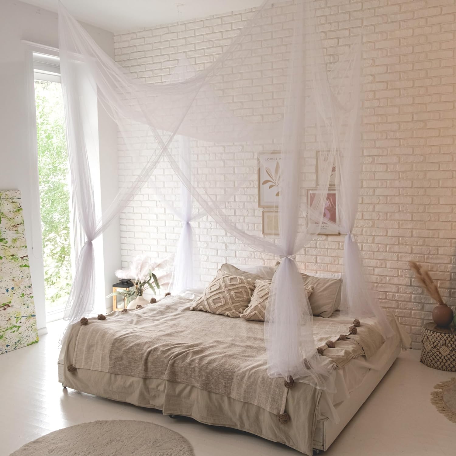 Bollepo Canopy Bed Curtains with Lights - Dreamy Glow!