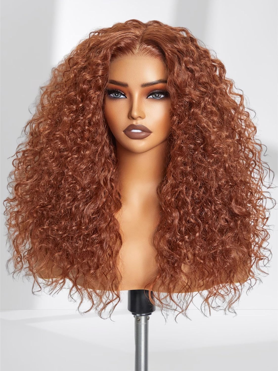 GORGIUS Ginger Brown Curly Lace Front Wig for Effortless Style