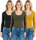 Emmalise Women's Basic Athletic Fit Long Sleeve Crew Neck Tee - Slim