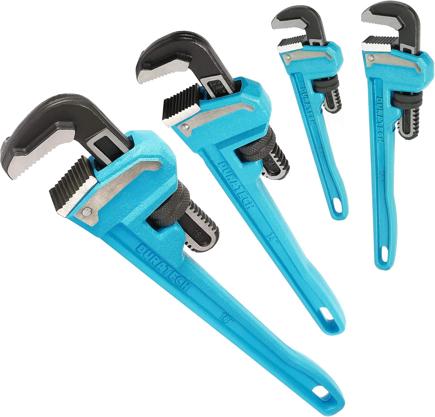 DURATECH 4-Piece Heavy Duty Pipe Wrench Set for Professionals