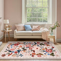 Area Rugs 4x6 for Living Room - Machine Washable Boho Floral Rug