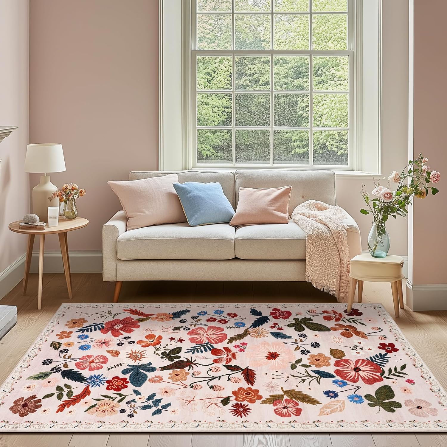Area Rugs 4x6 for Living Room - Soft Faux Fur Boho Design