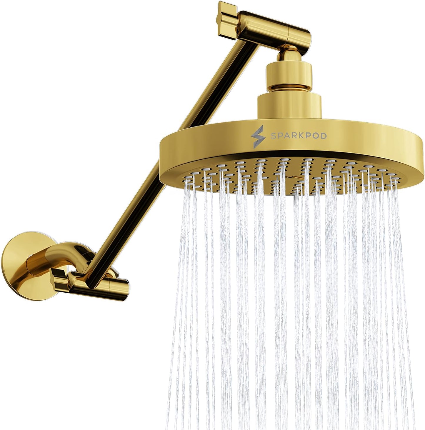 SparkPod Round Rain Shower Head with Adjustable Extension Arm