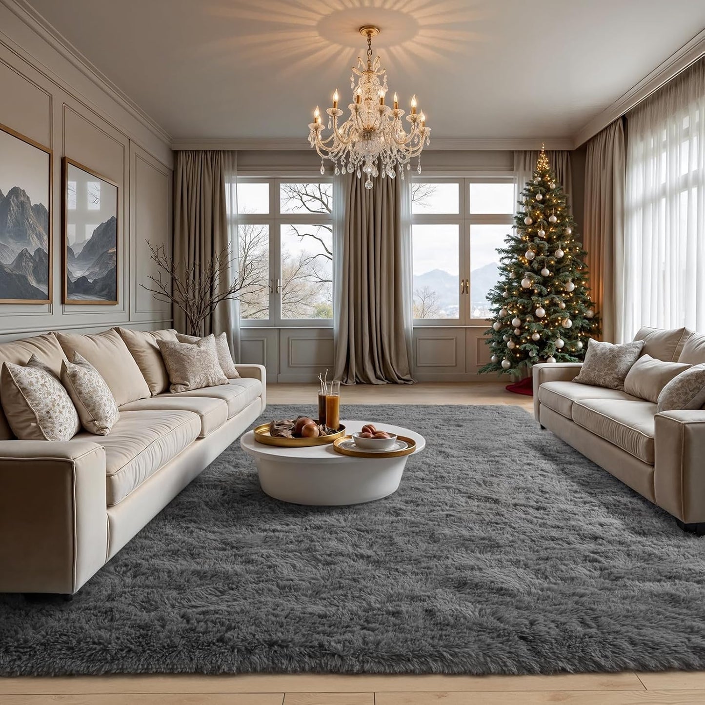 Zentavio Area Rugs for Living Room - Soft Fluffy Shag Carpet