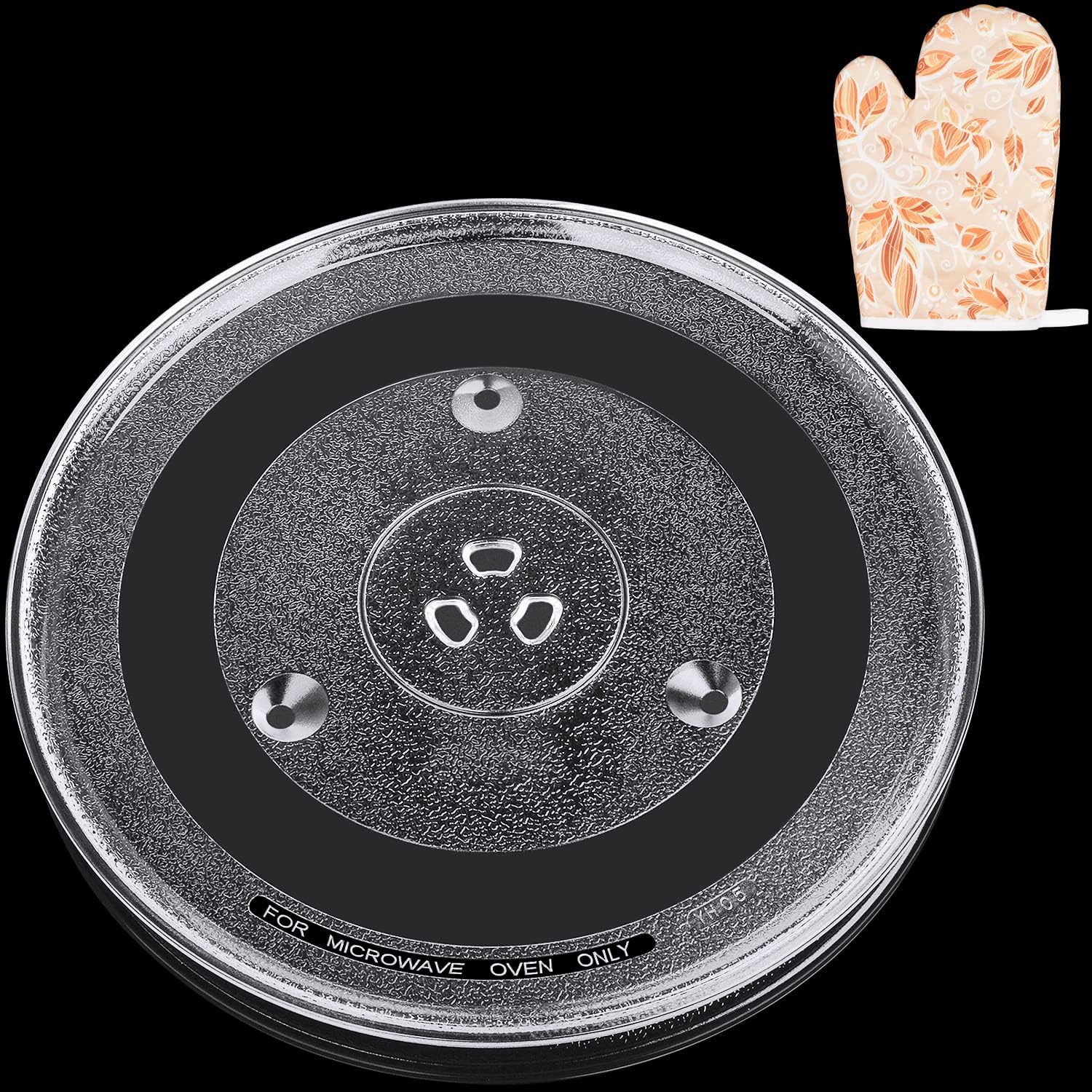Premium 12.4 Glass Turntable Plate + Glove Set for Microwaves