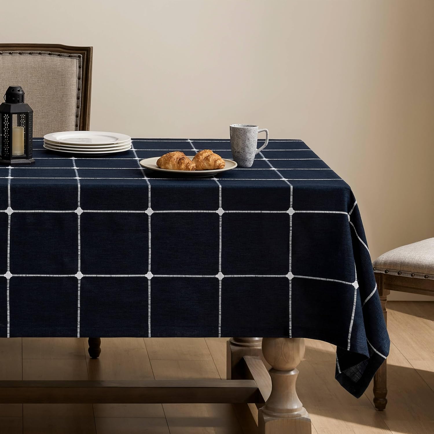 Farmhouse Style Heavy Weight Cotton Linen Tablecloths 54x108 in