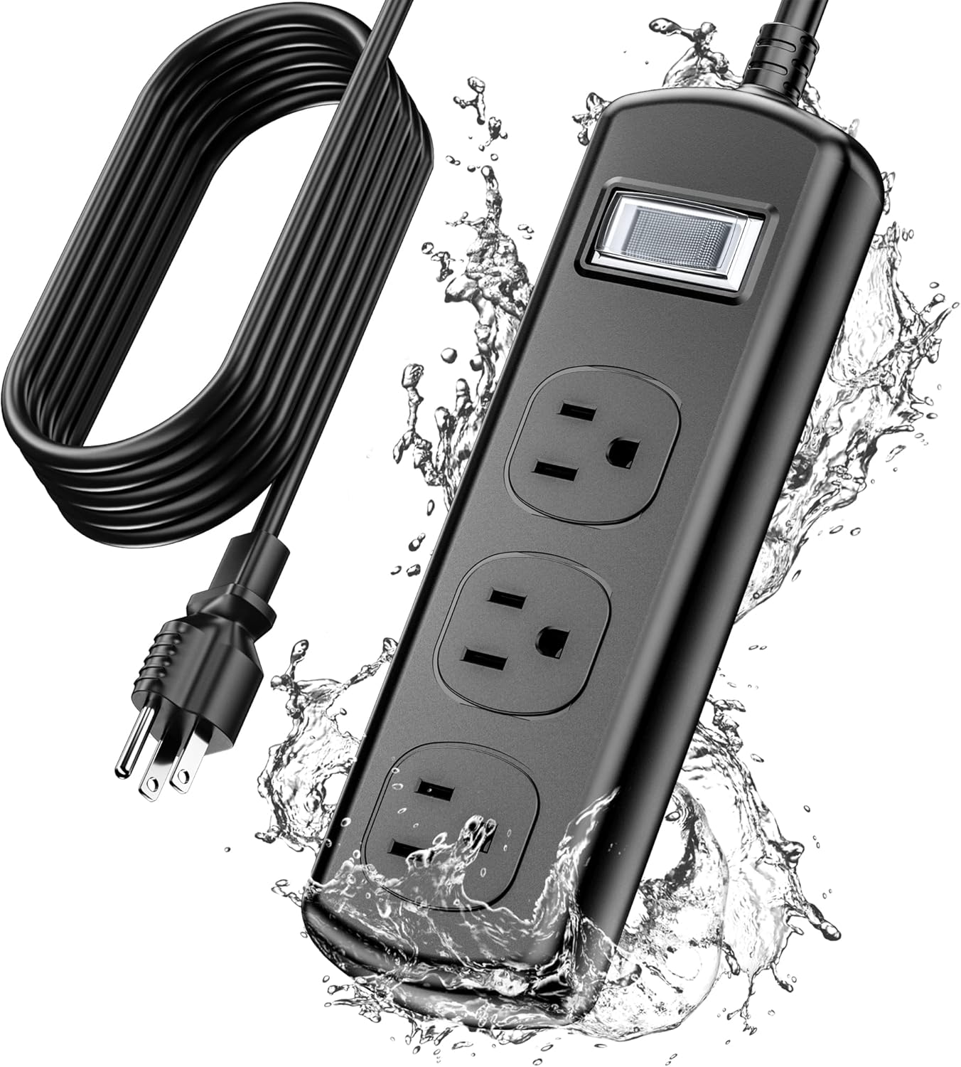 EIGSO Outdoor Power Strip Weatherproof Surge Protector with 3 Outlets