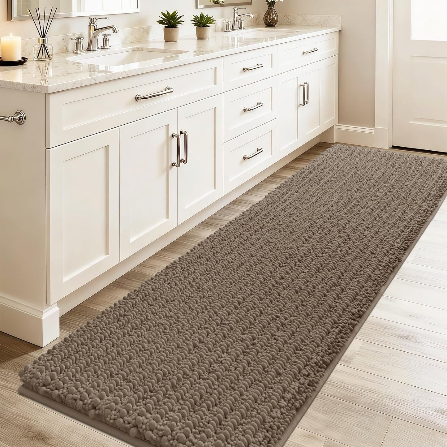 Luxury Dark Beige Bathroom Rug Mat for Ultimate Comfort