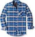 CQR Men's All Cotton Flannel Shirt for Men - Long Sleeve Plaid