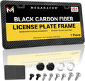 Premium Carbon Fiber License Plate Frame - Slim Rust-Free Metal