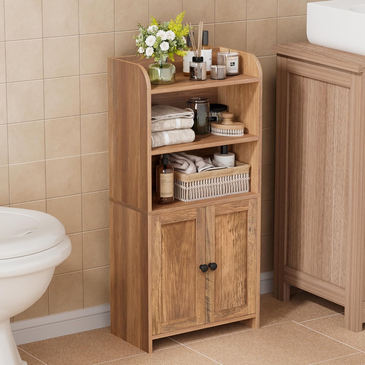 Homhedy Small Bathroom Storage Cabinet for Tight Spaces