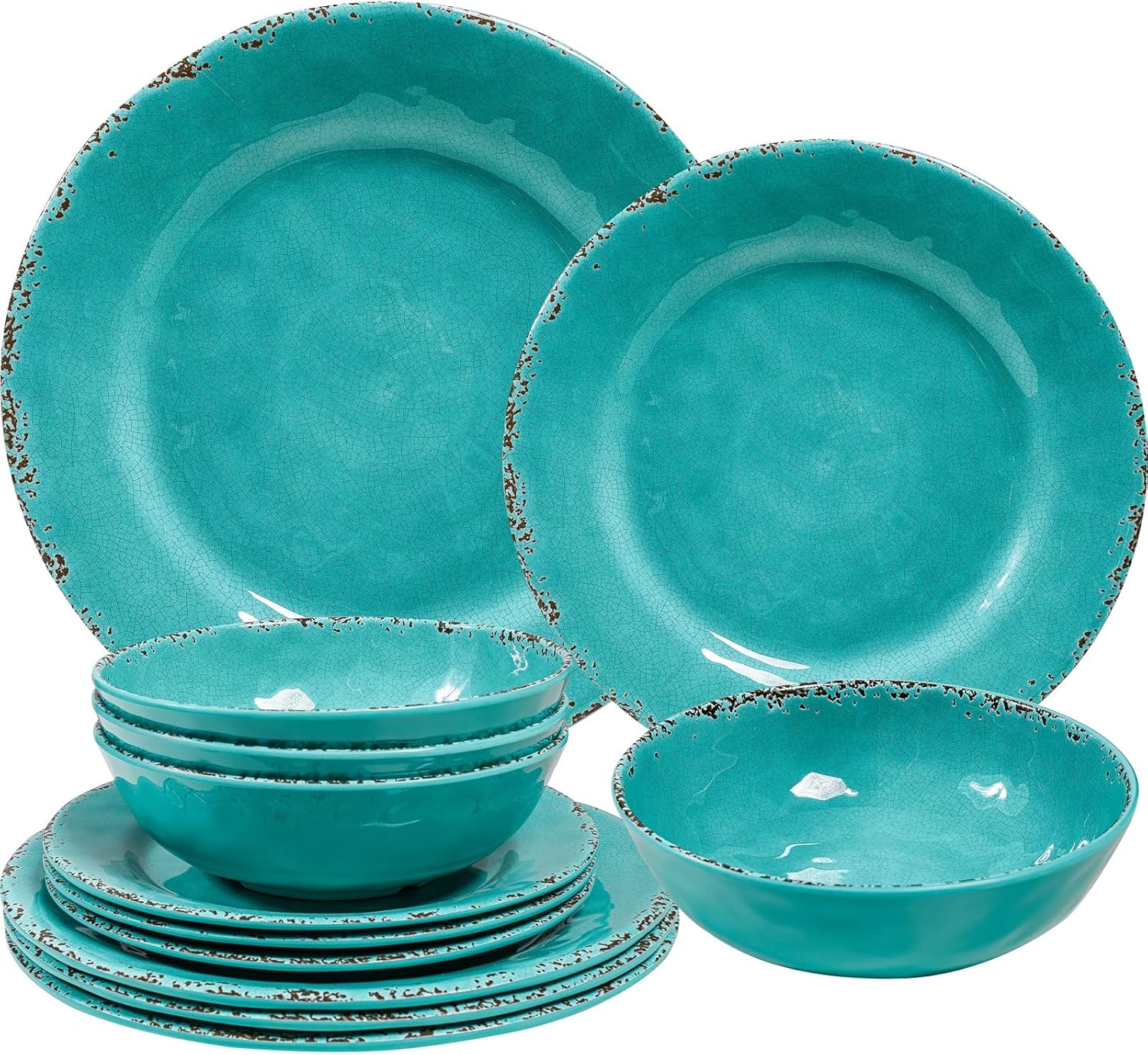 Farmhouse Melamine Plates and Bowls Set for Stylish Dining