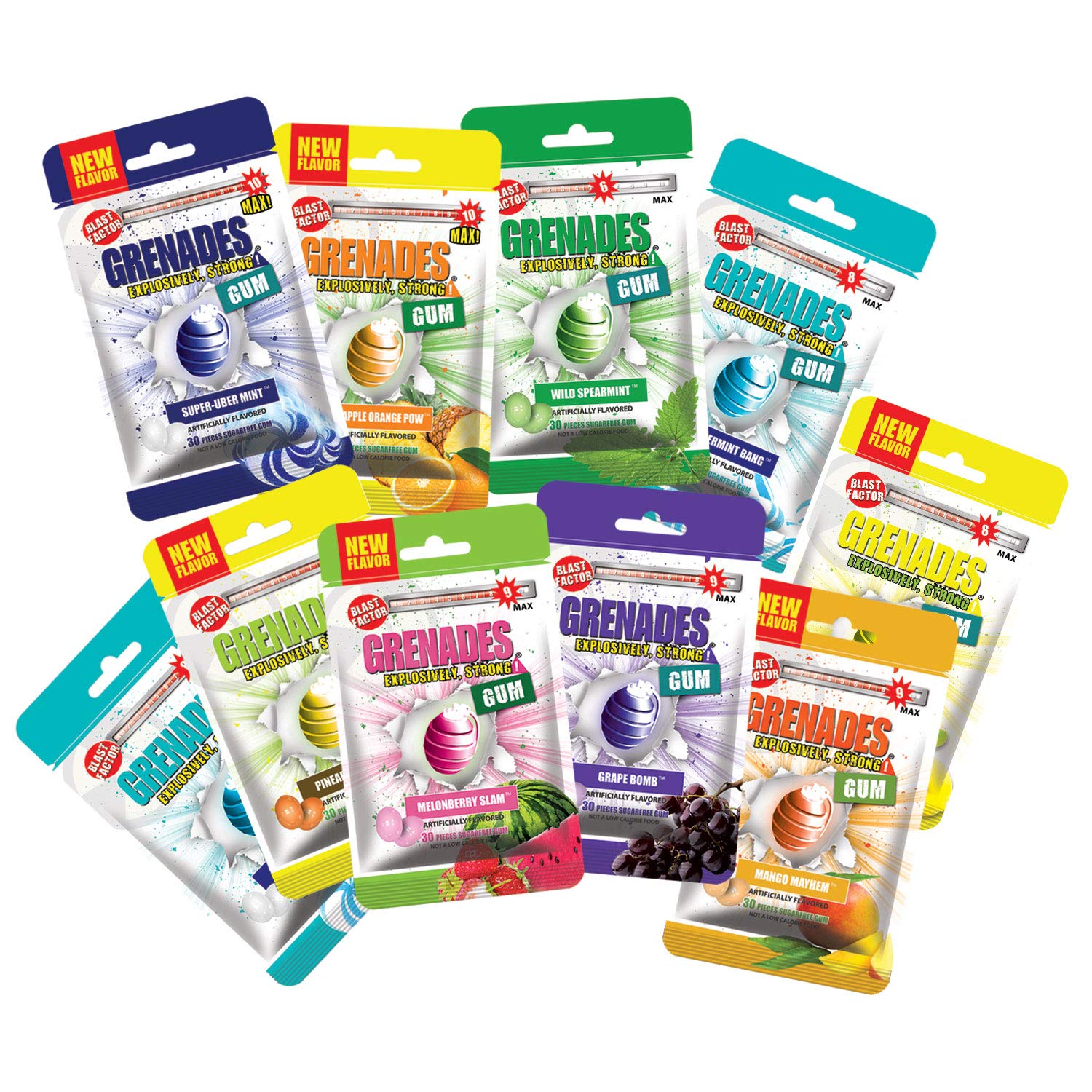 Grenades Gum 10-PACK Build-Your-Own Bundle of Explosive Flavors