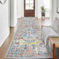 Boho Hallway Runner Rug 3x10 - Washable Vintage Non Slip Runner