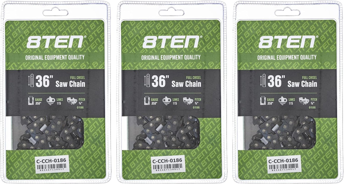 8TEN Full Chisel Chainsaw Chain 36 Inch for Husqvarna Models