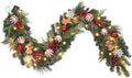 6 ft Gingerbread Christmas Garland with Lights - Prelit Holiday Decor