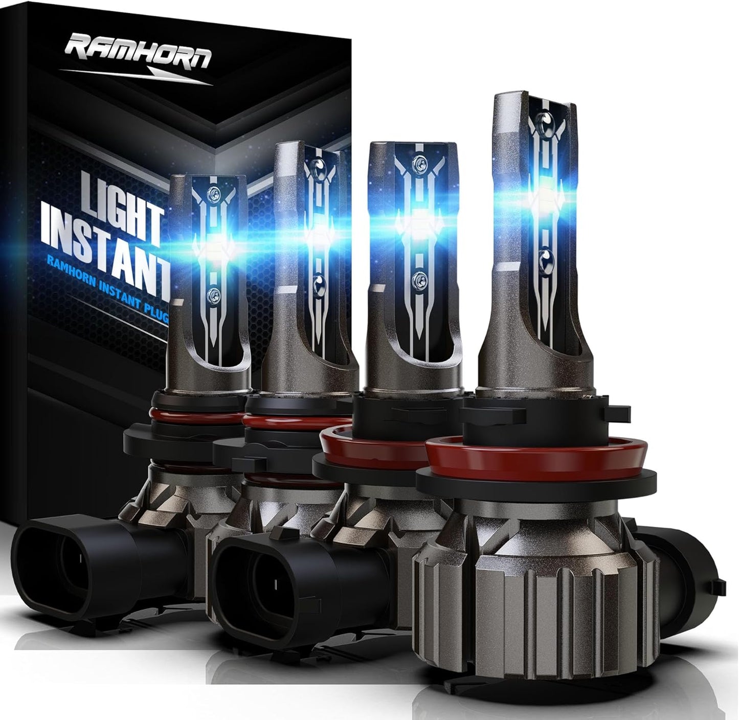 RAMHORN 9005 H11 Light Bulbs Combo for Superior Visibility
